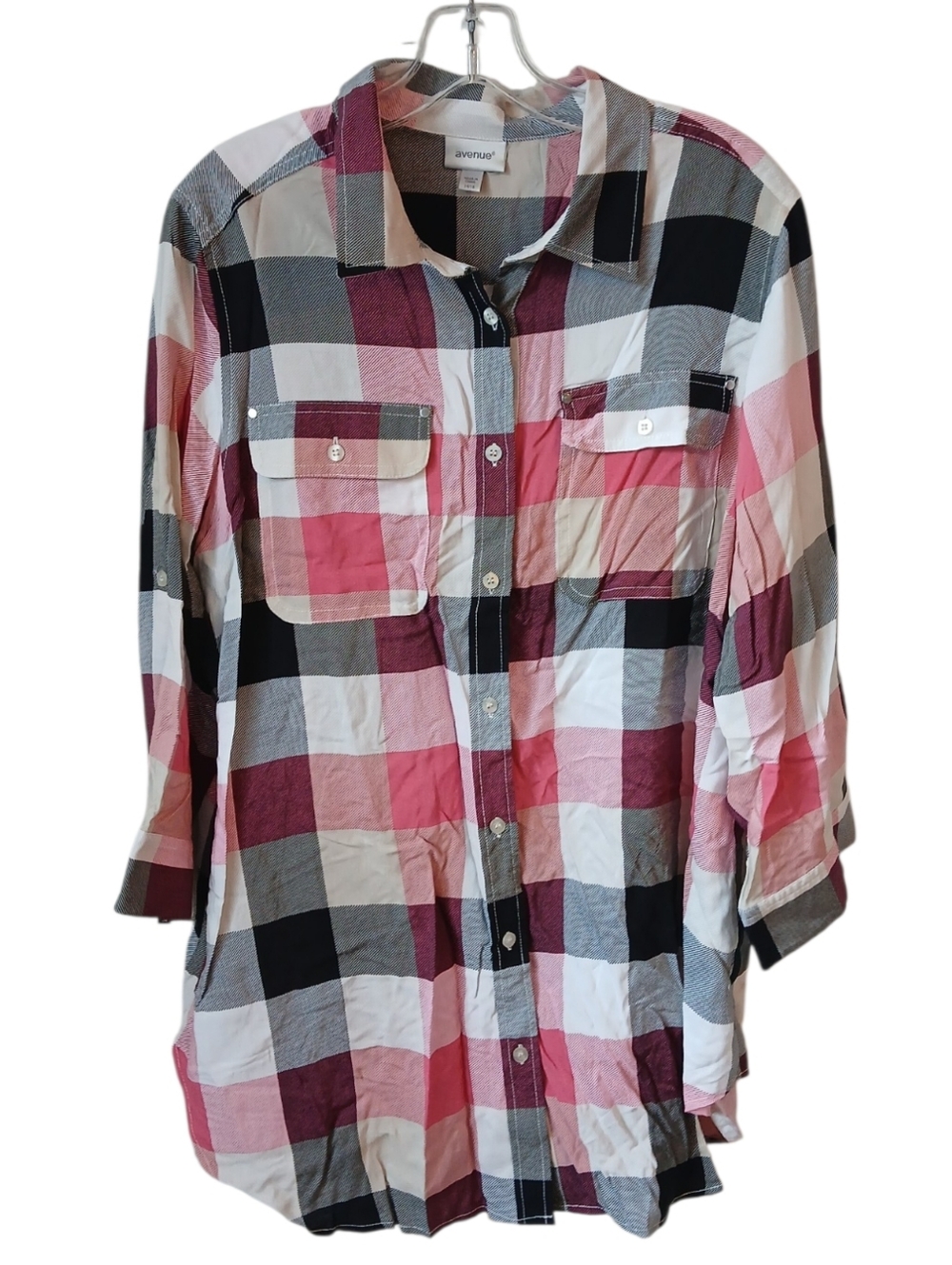 Avenue Plaid Button-Up Shirt Size 14/16